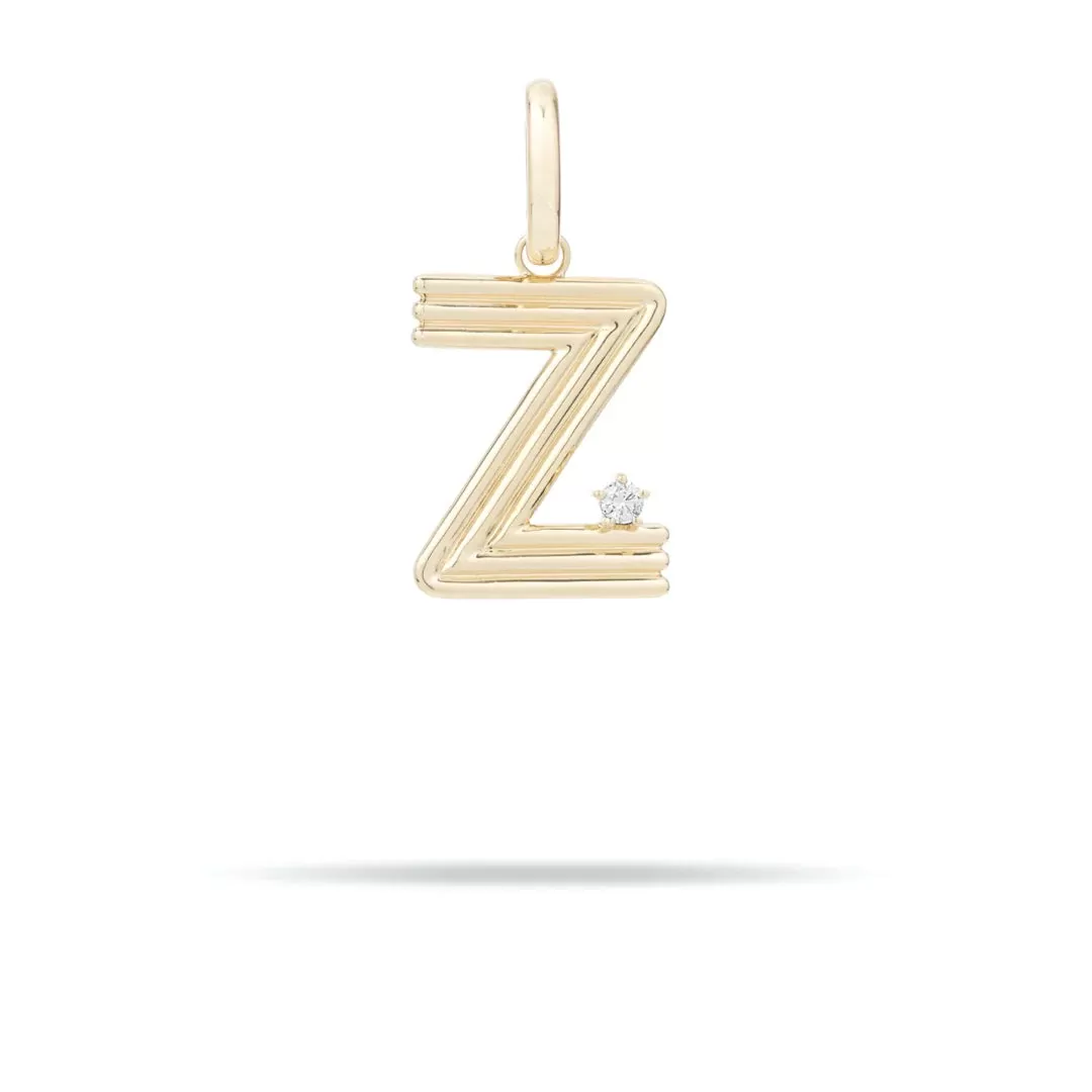 Groovy Diamond Initial Charm