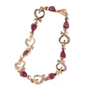 Heart Shaped Glamorous Amethyst Bracelet