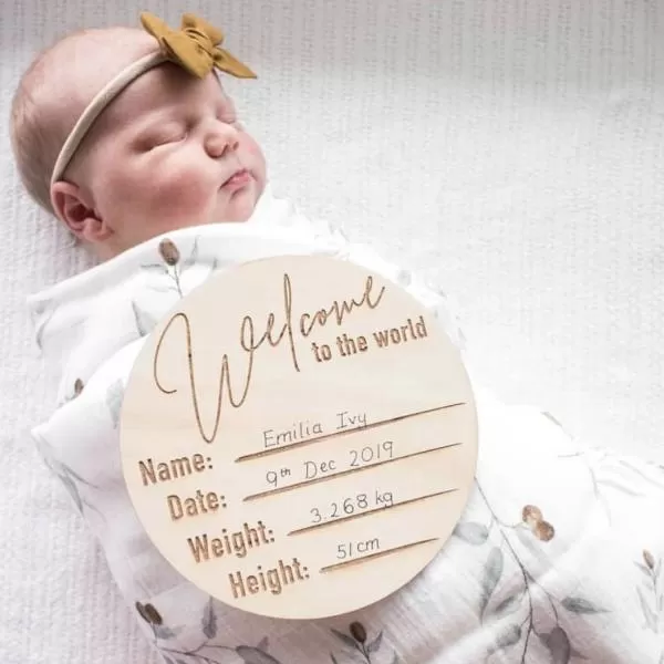 Hello Fern 'Welcome to the World' Birth Announcement Disc - Classic