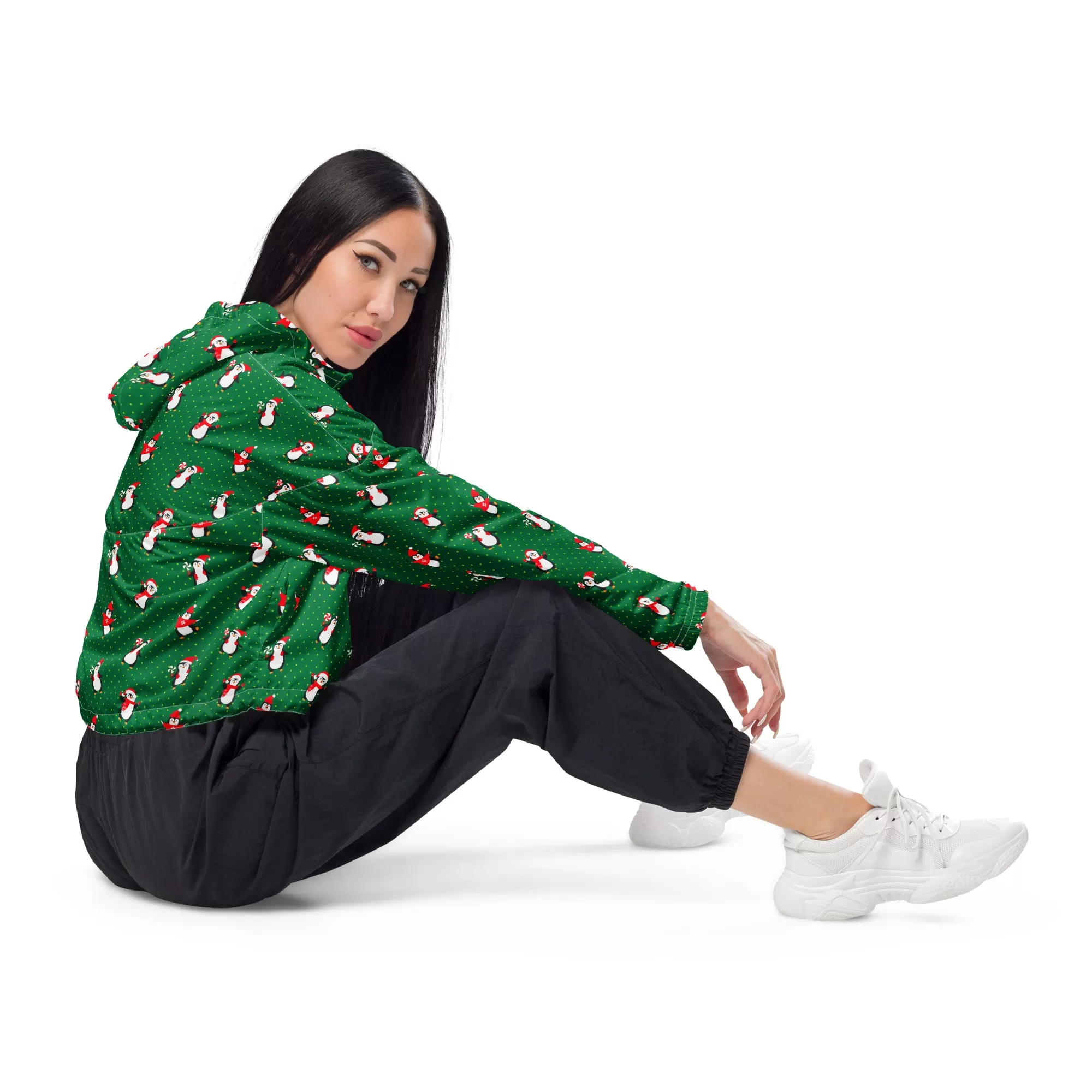 Holiday Greetings Women’s cropped windbreaker