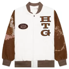 Holiday Honor the Gift Letterman Jacket - Bone