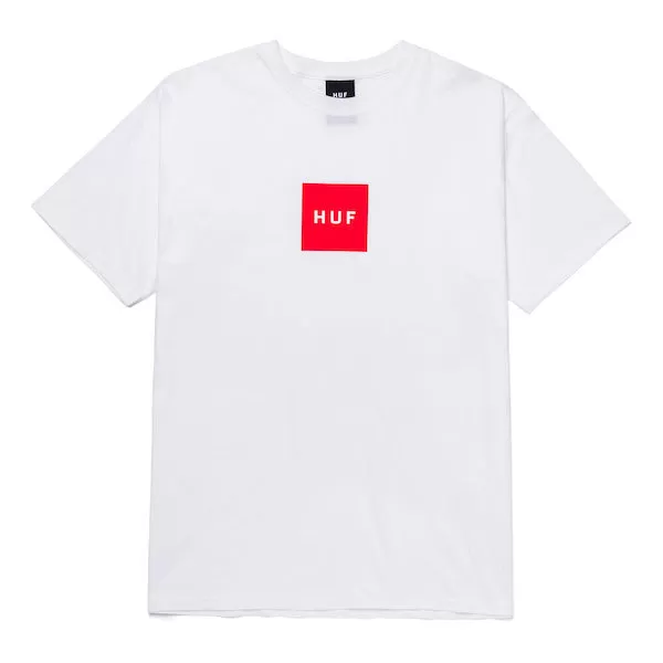 Huf Essentials Box Logo S/S T-Shirt - White