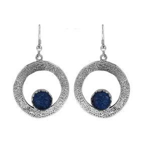 Israeli Roman Glass Open Hoop Earrings