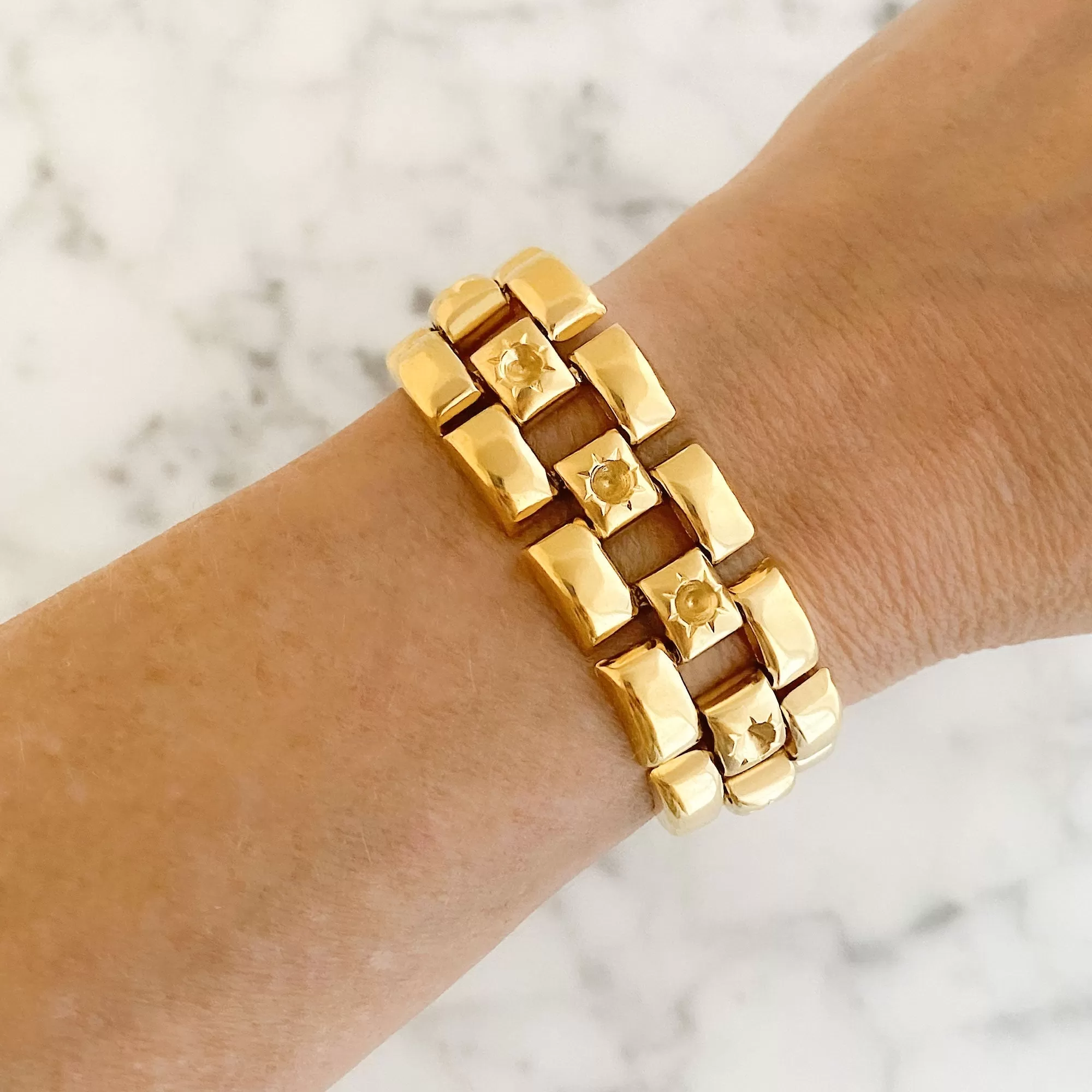 JORIE vintage wide gold bracelet