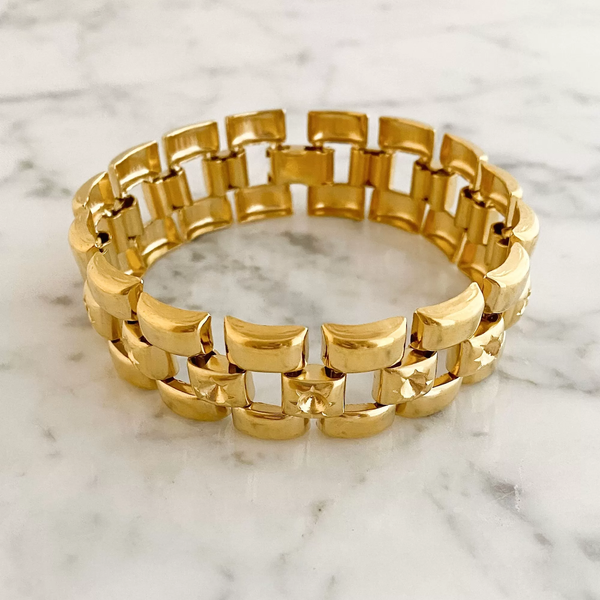 JORIE vintage wide gold bracelet