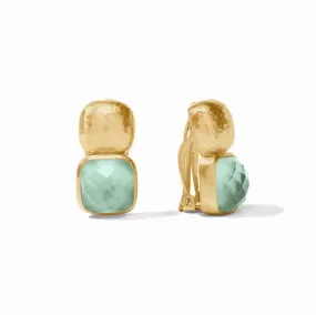 Julie Vos Catalina Clip Earring, Aquamarine Blue