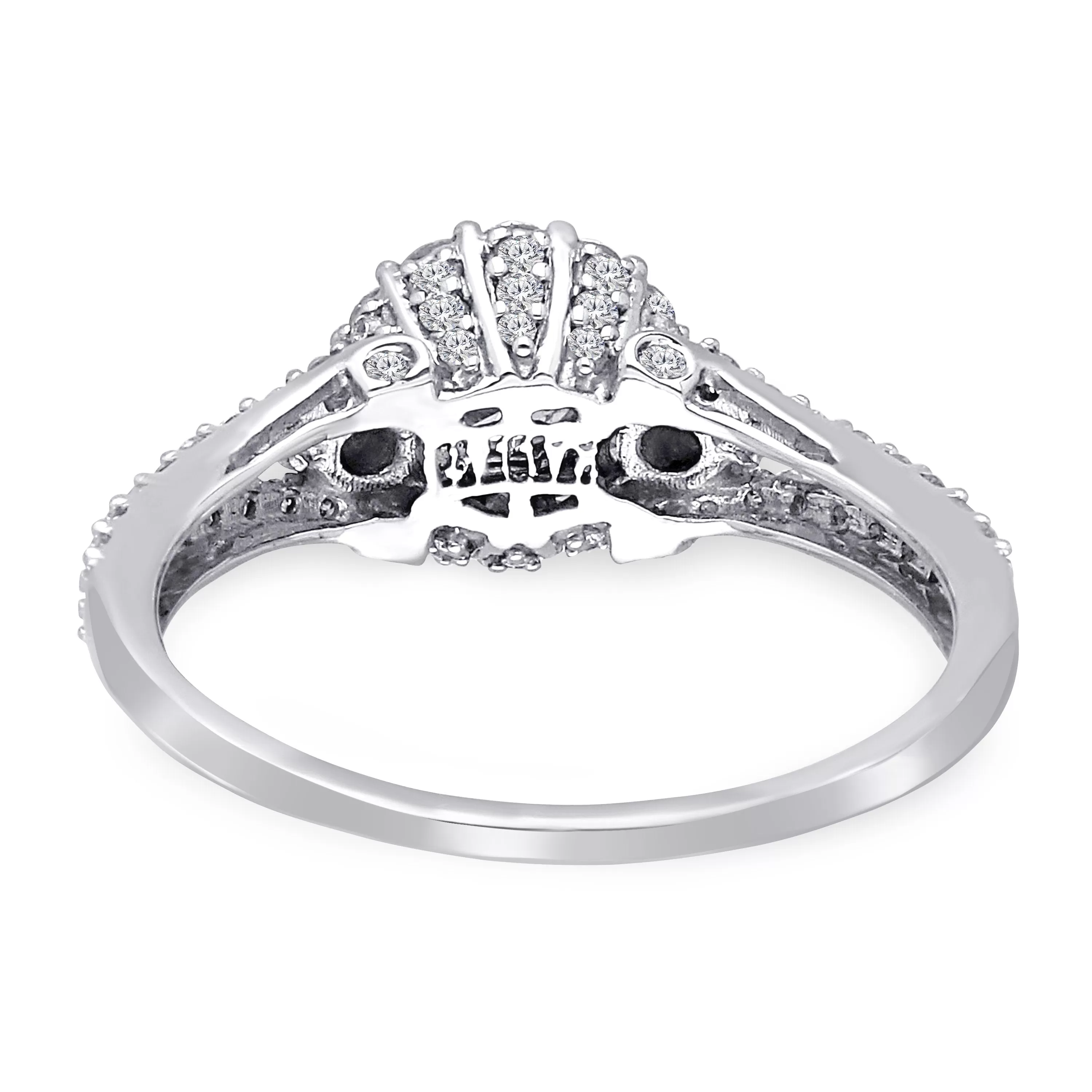 Kallati Eternal Round Halo Diamond Engagement Ring in 14K White Gold