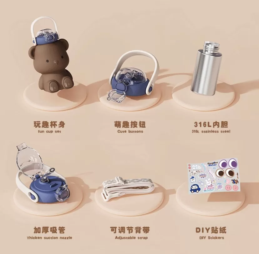 Kawaii Bear Water Bottle PN6648