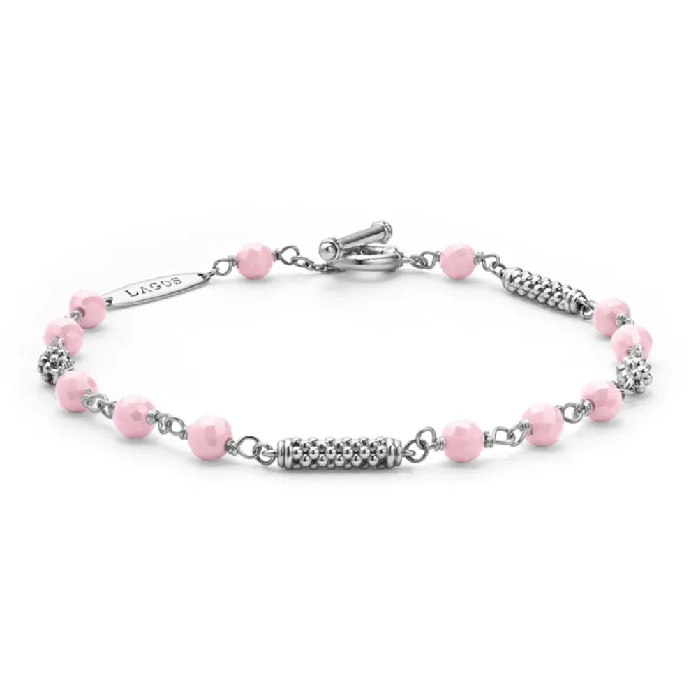 Lagos Caviar Icon Pink Ceramic Beaded Bracelet