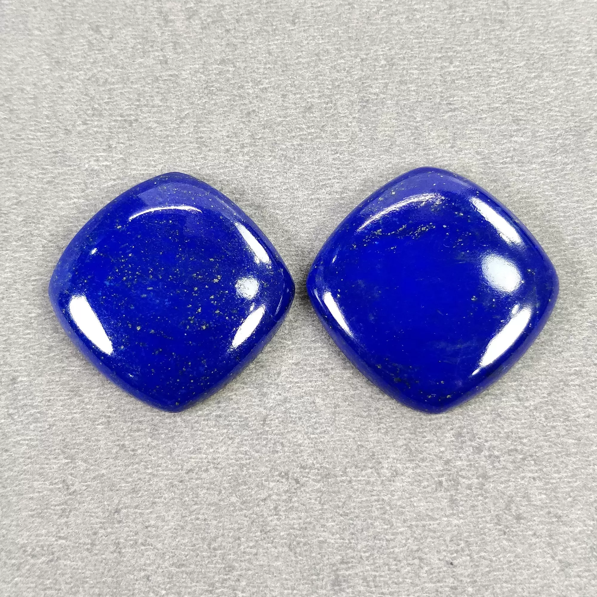 LAPIS LAZULI Gemstone Cabochon : 83.00cts Natural Untreated Blue Lapis Cushion Shape 26mm Pair