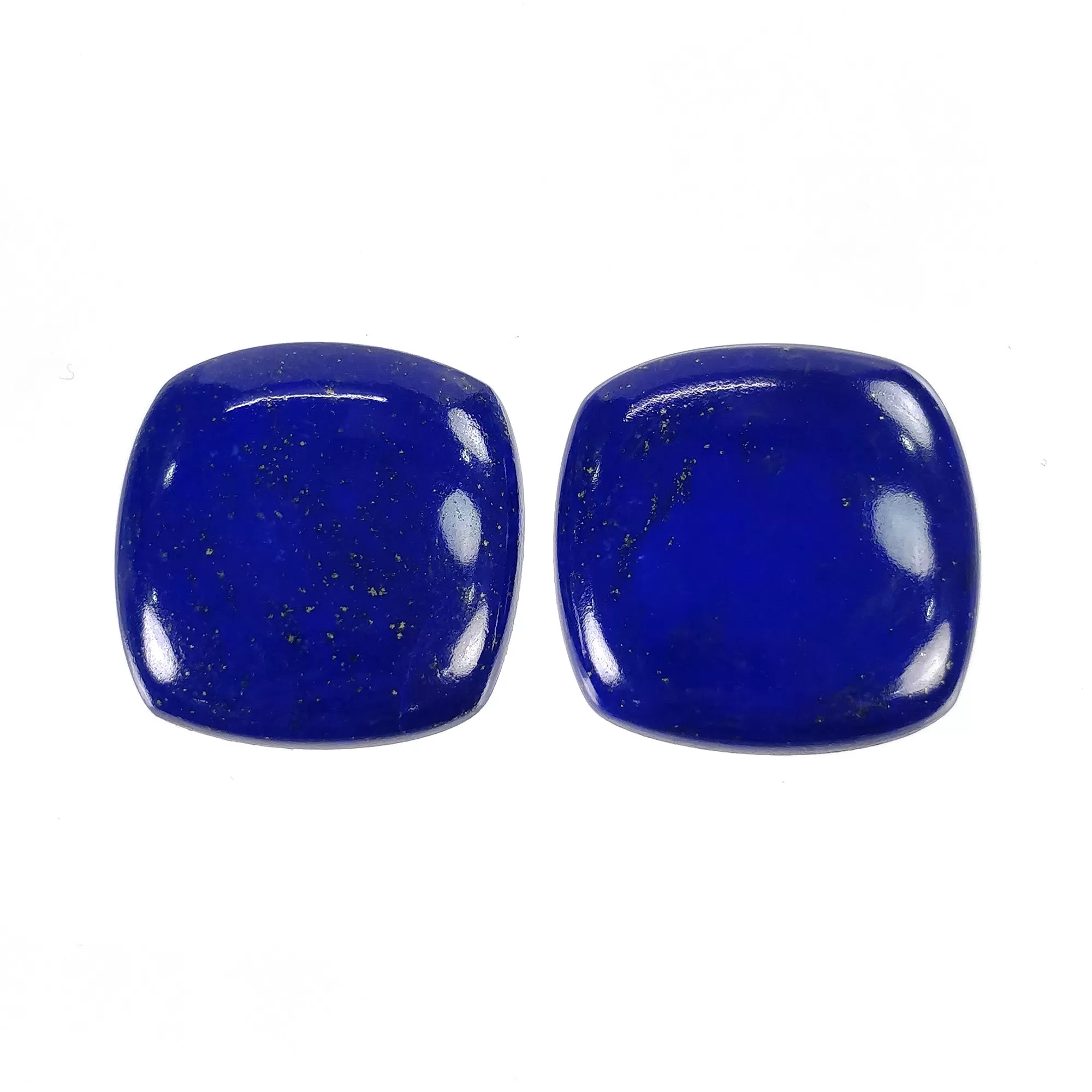 LAPIS LAZULI Gemstone Cabochon : 83.00cts Natural Untreated Blue Lapis Cushion Shape 26mm Pair