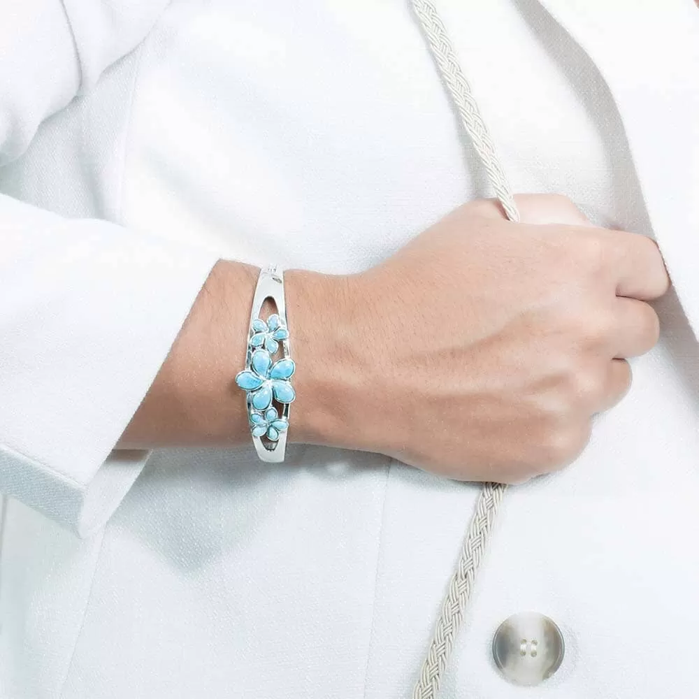 Larimar Plumeria Ohana Bangle