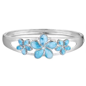 Larimar Plumeria Ohana Bangle