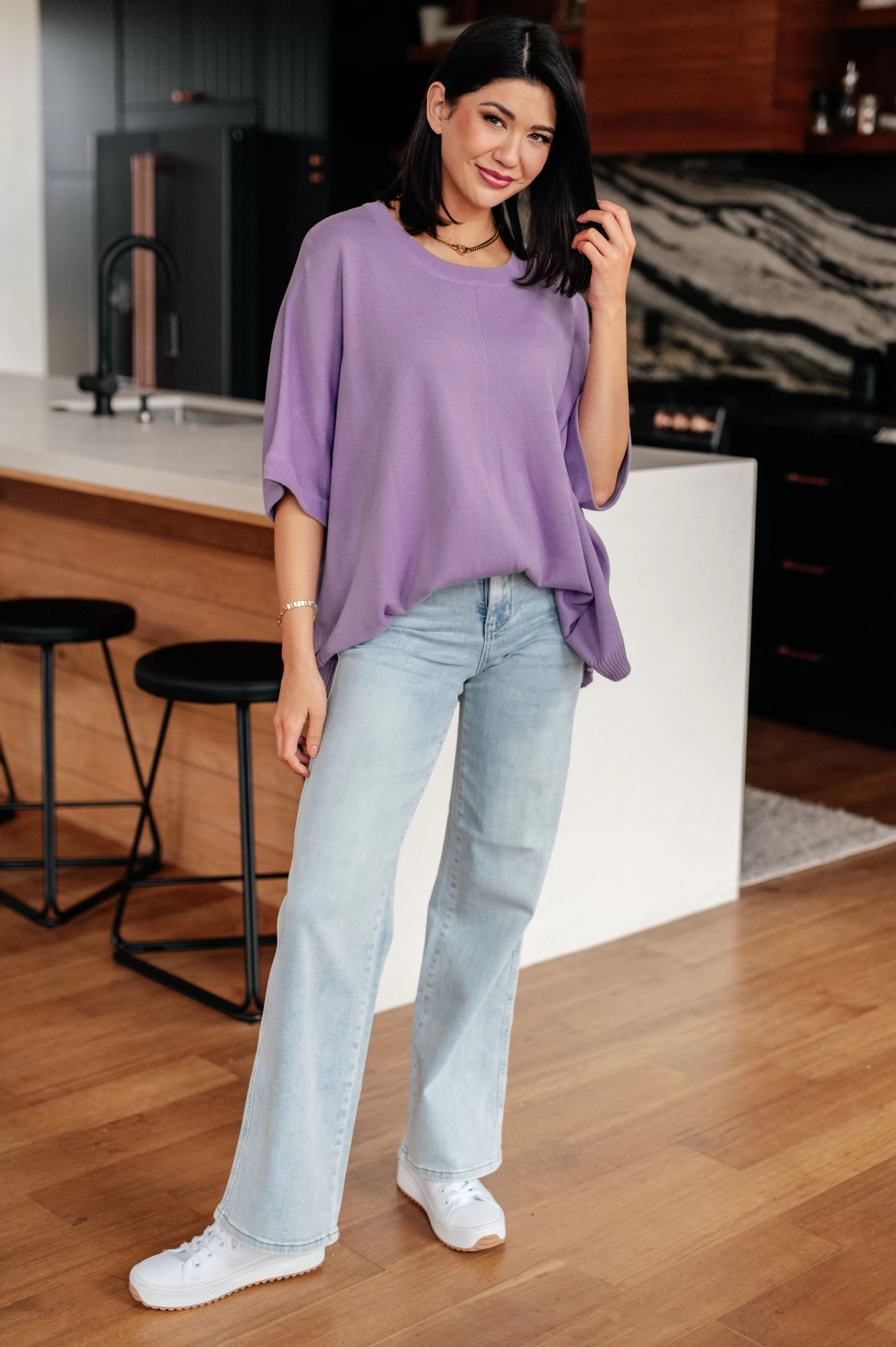 Lilac Whisper Dolman Sleeve Top