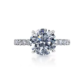 Lilly 3 Carat F VVS2 Round Brilliant Lab Grown Diamond Engagement Ring in 18k White Gold. IGI Certified