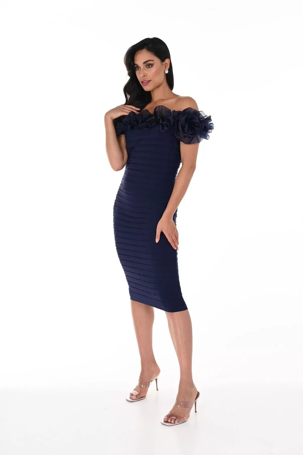 Lyman - 248202K Rosette Off The Shoulder Dress