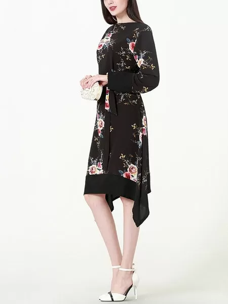 (M-6XL) Kieryn Irregular Floral Dress