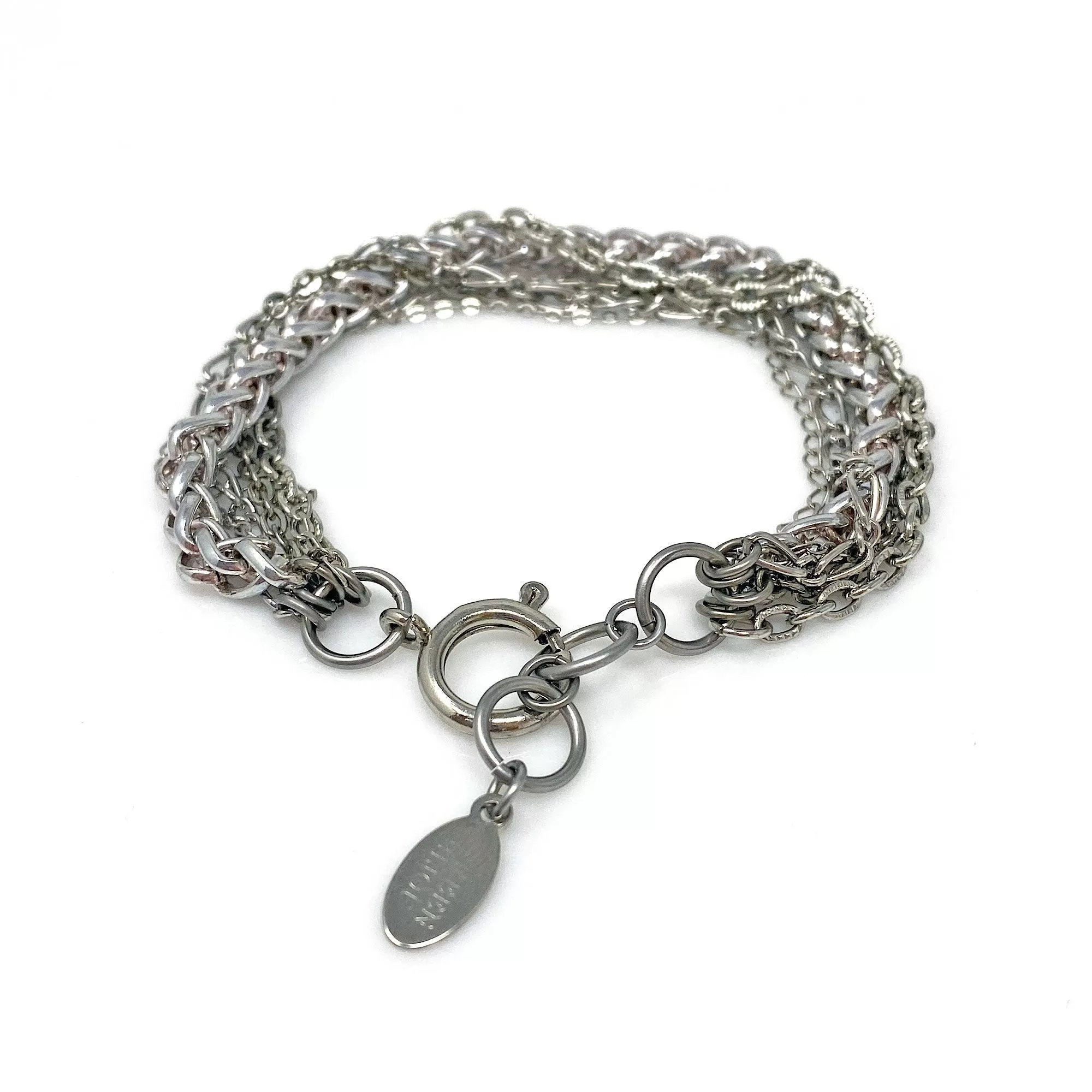 MASON silver multi chain bracelet