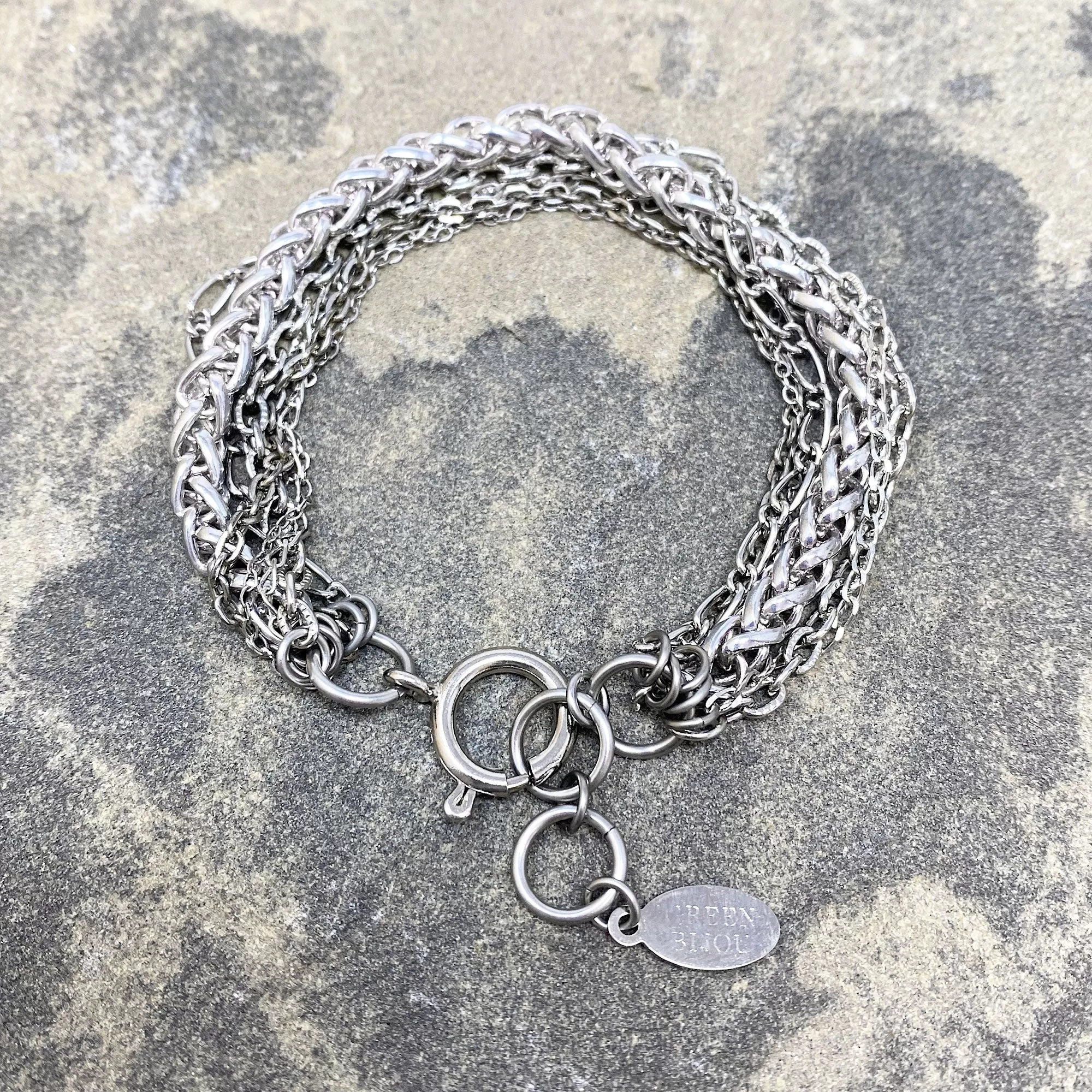 MASON silver multi chain bracelet