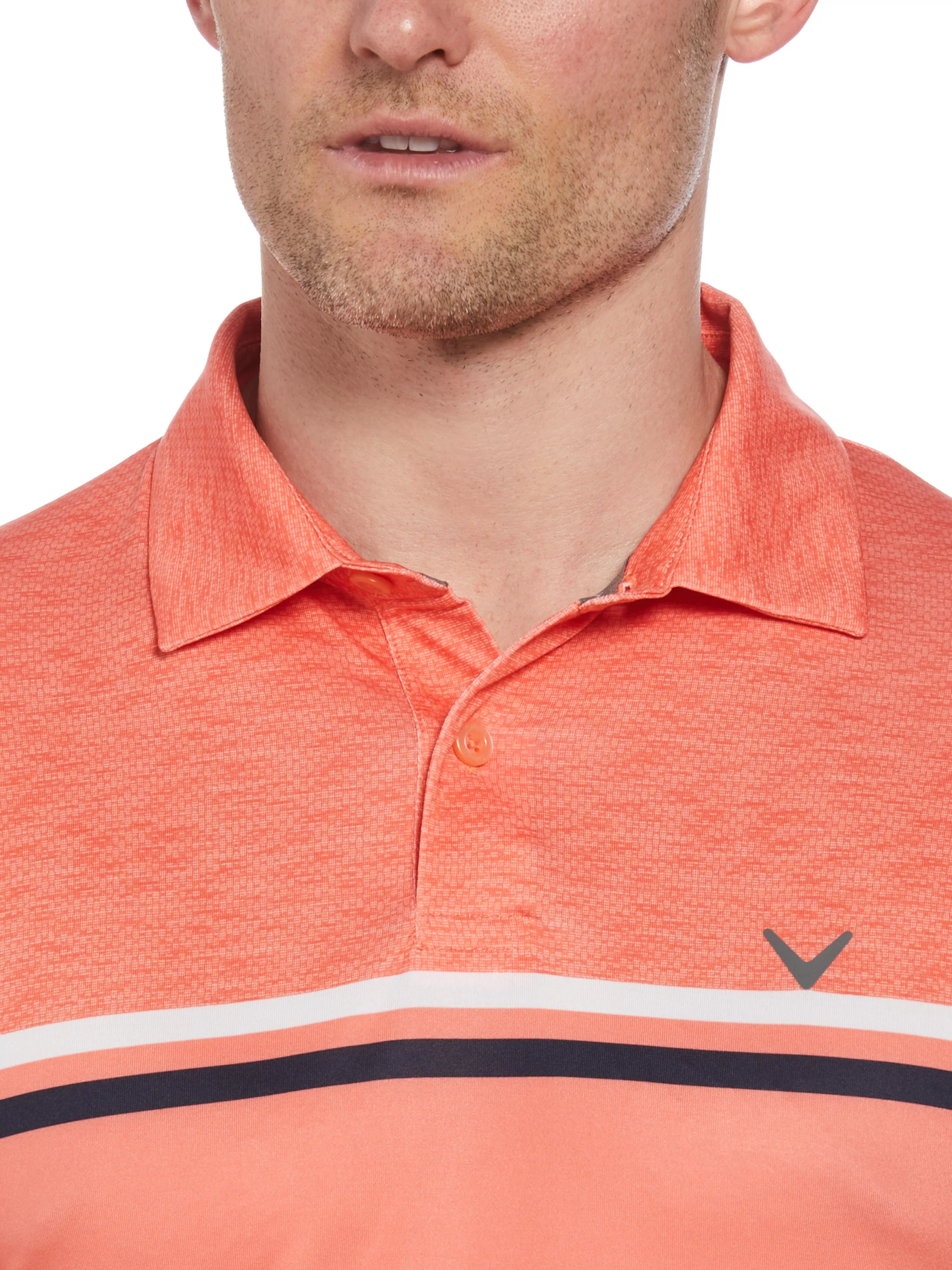 Mens Color Block Pattern Golf Polo