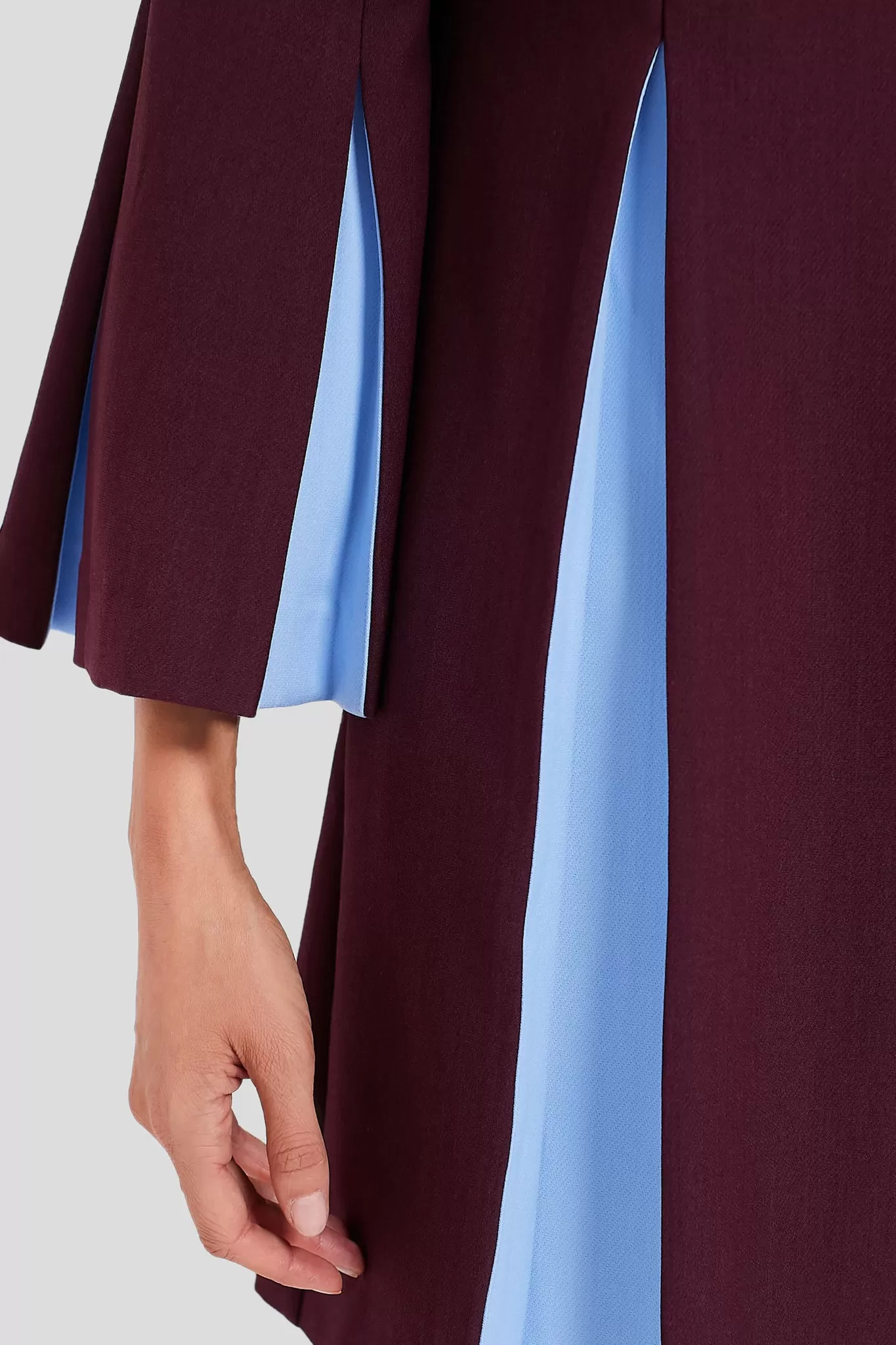 Merlot and Sky Blue Long Sleeve Griffiths Dress