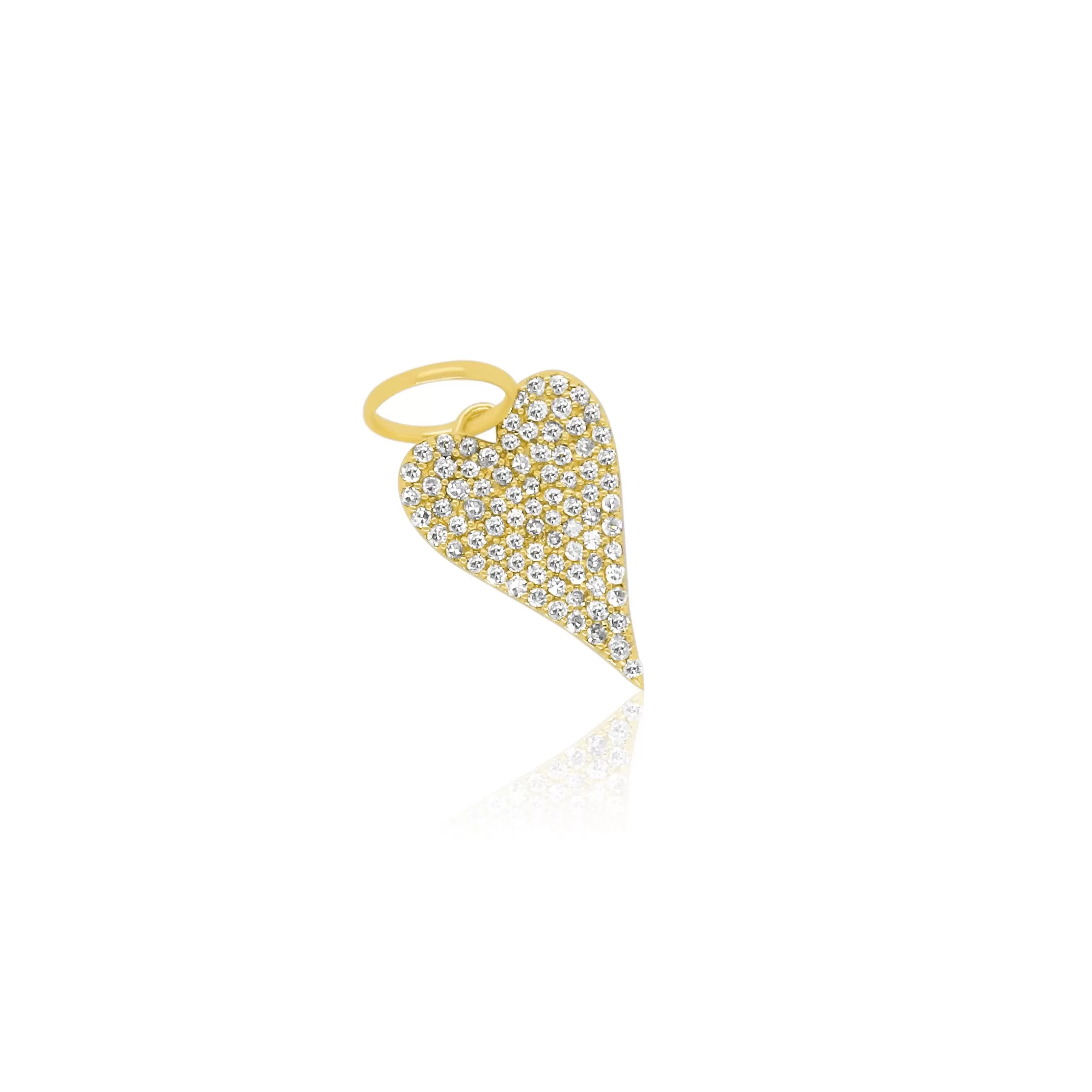 Mini Pave Diamond Heart Charm