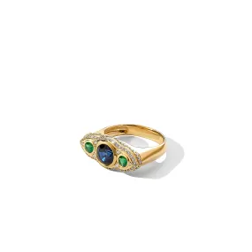 Mogul Sapphire & Emerald Ring