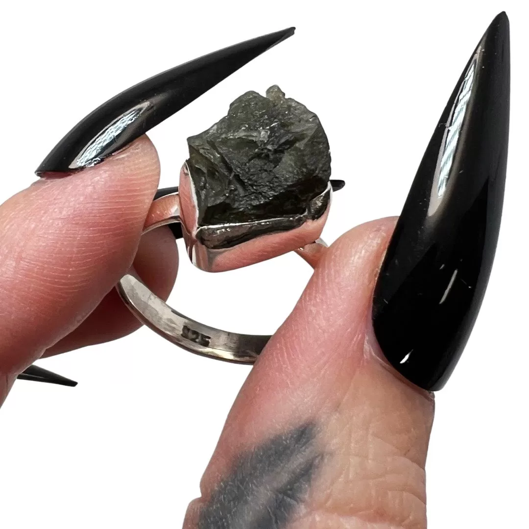 Moldavite Ring 15 size 9 *free shipping*