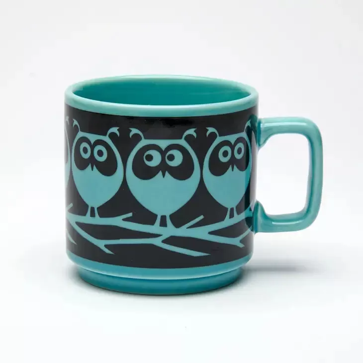 Mug - Owls on Branch Teal