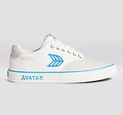 NAIOCA PRO AVATAR Vintage White Suede Off-White Canvas Blue Logo Sneaker Men