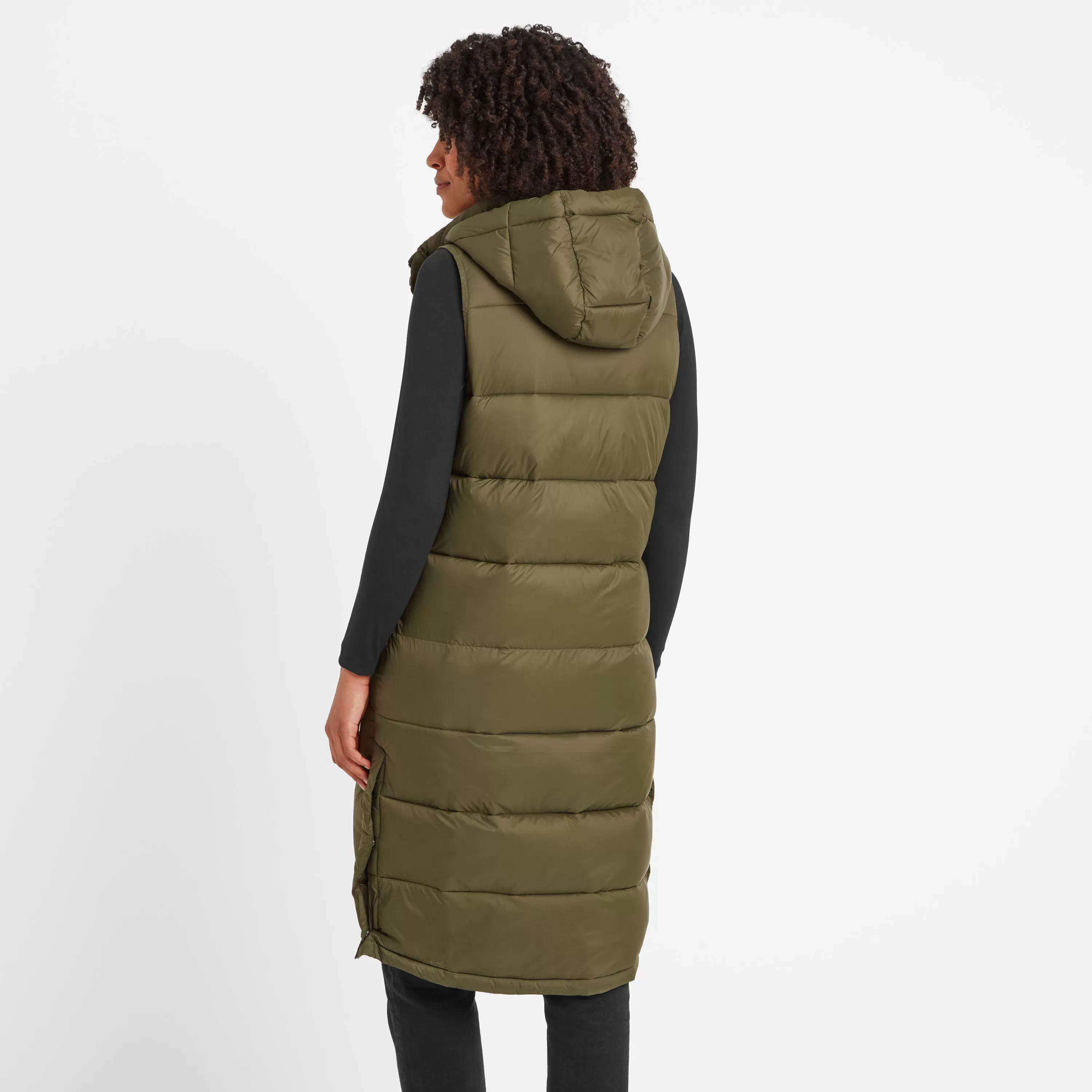 Newall Womens Long Padded Gilet - Khaki