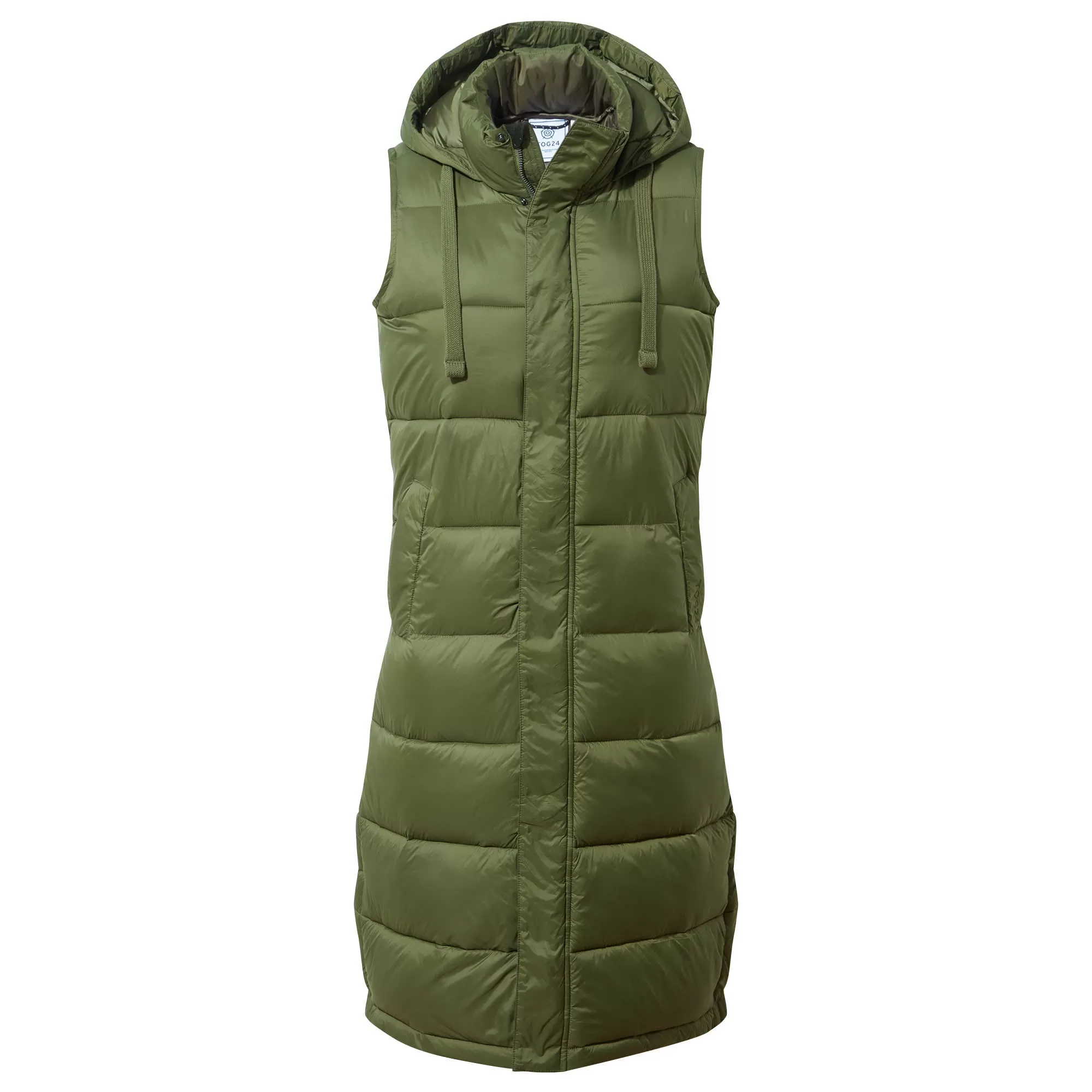 Newall Womens Long Padded Gilet - Khaki