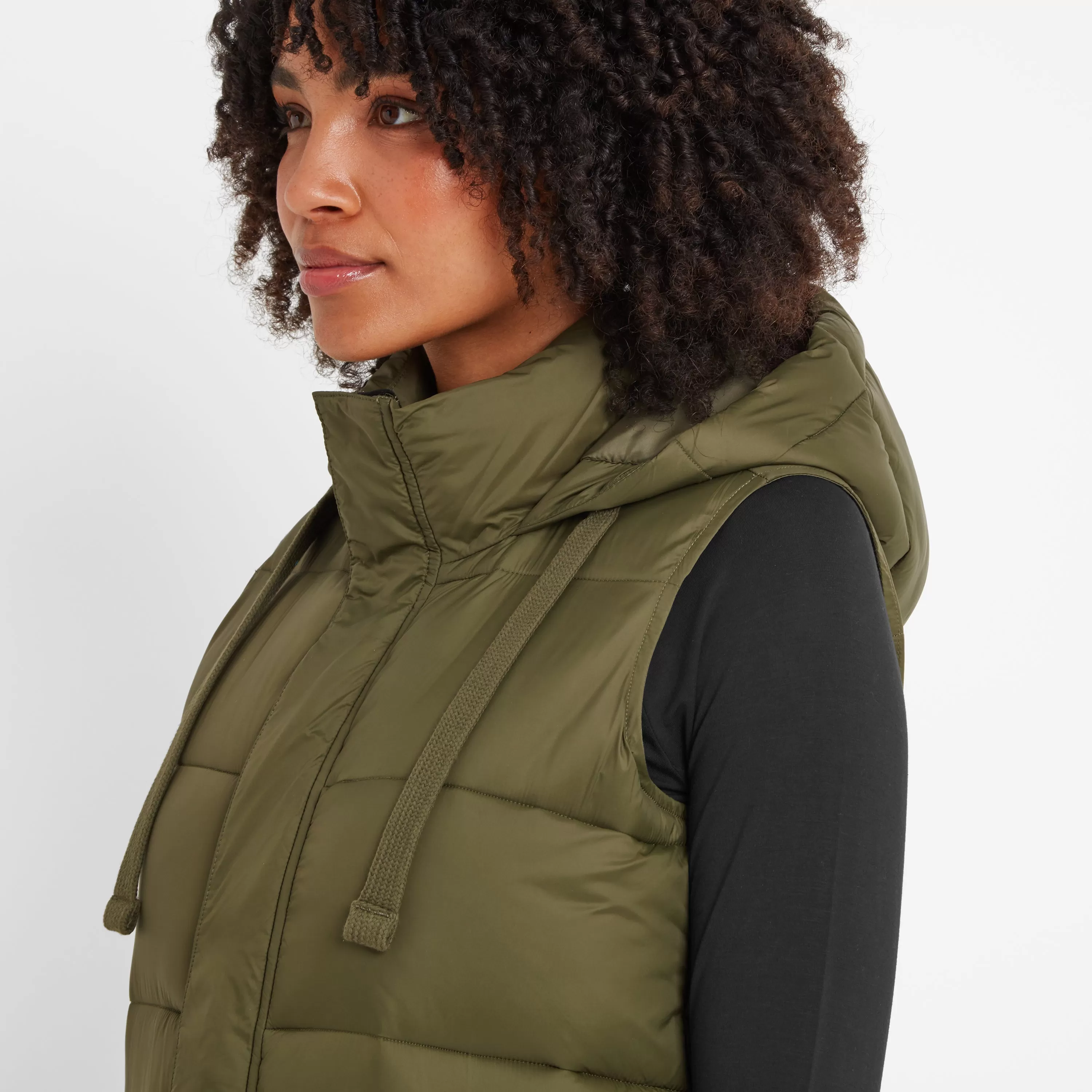 Newall Womens Long Padded Gilet - Khaki