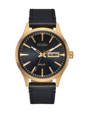 NIXON SENTRY SOLAR LTHR - GOLD/OR