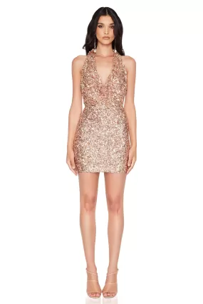 Nookie Revel Mini Dress - Rose Gold