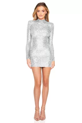 Nookie Sloane Long Sleeve Mini Dress - Silver