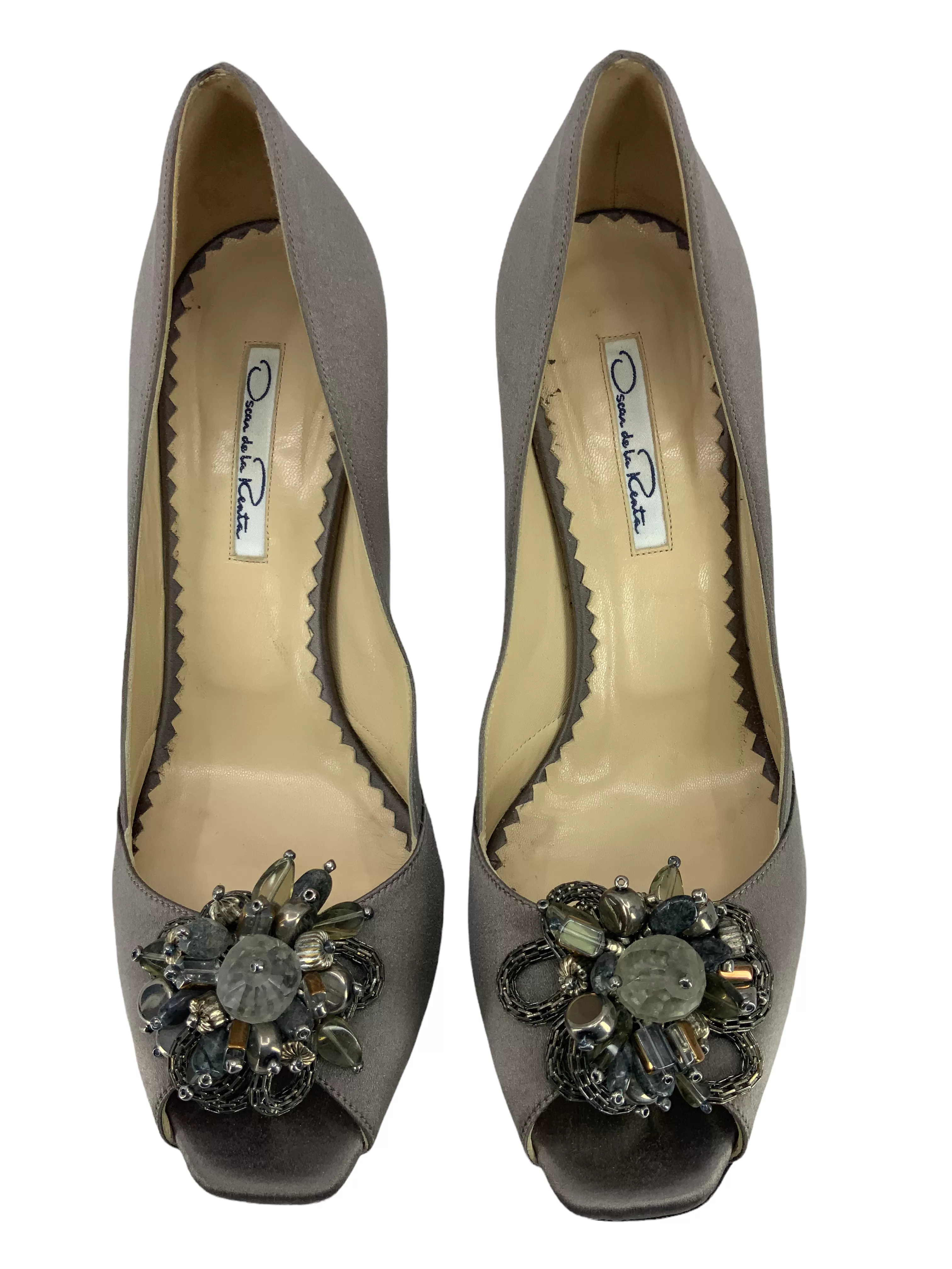 Oscar de la Renta Satin Embellished Pumps Size 9