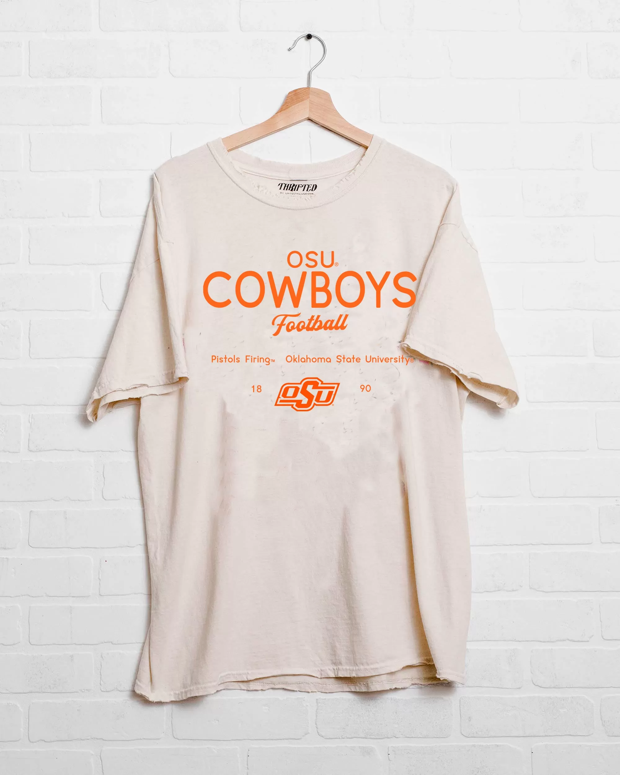 OSU Cowboys Shot Off Off White Thrifted Tee