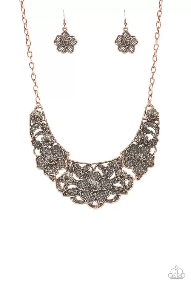 Paparazzi Accessories  - Petunia Paradise #N229 Peg - Copper Necklace