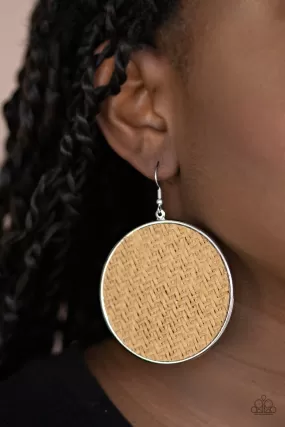 Paparazzi Accessories - Wonderfully Woven #E314 Peg - Brown Earrings