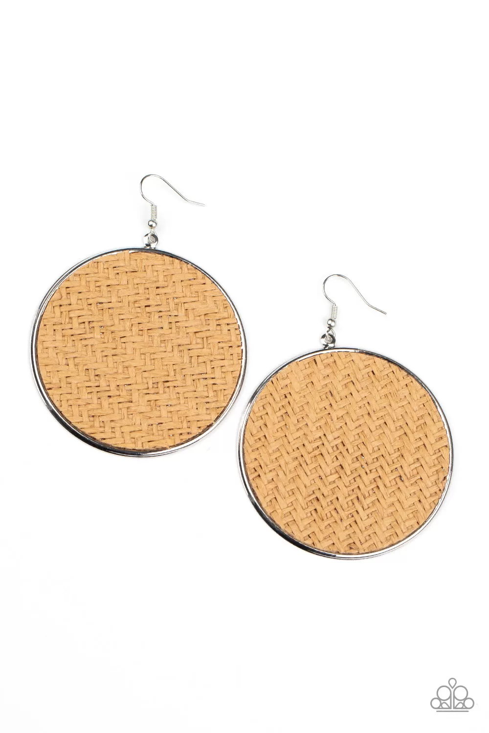 Paparazzi Accessories - Wonderfully Woven #E314 Peg - Brown Earrings