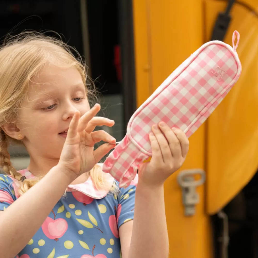 Pencil Case - Pink  Gingham