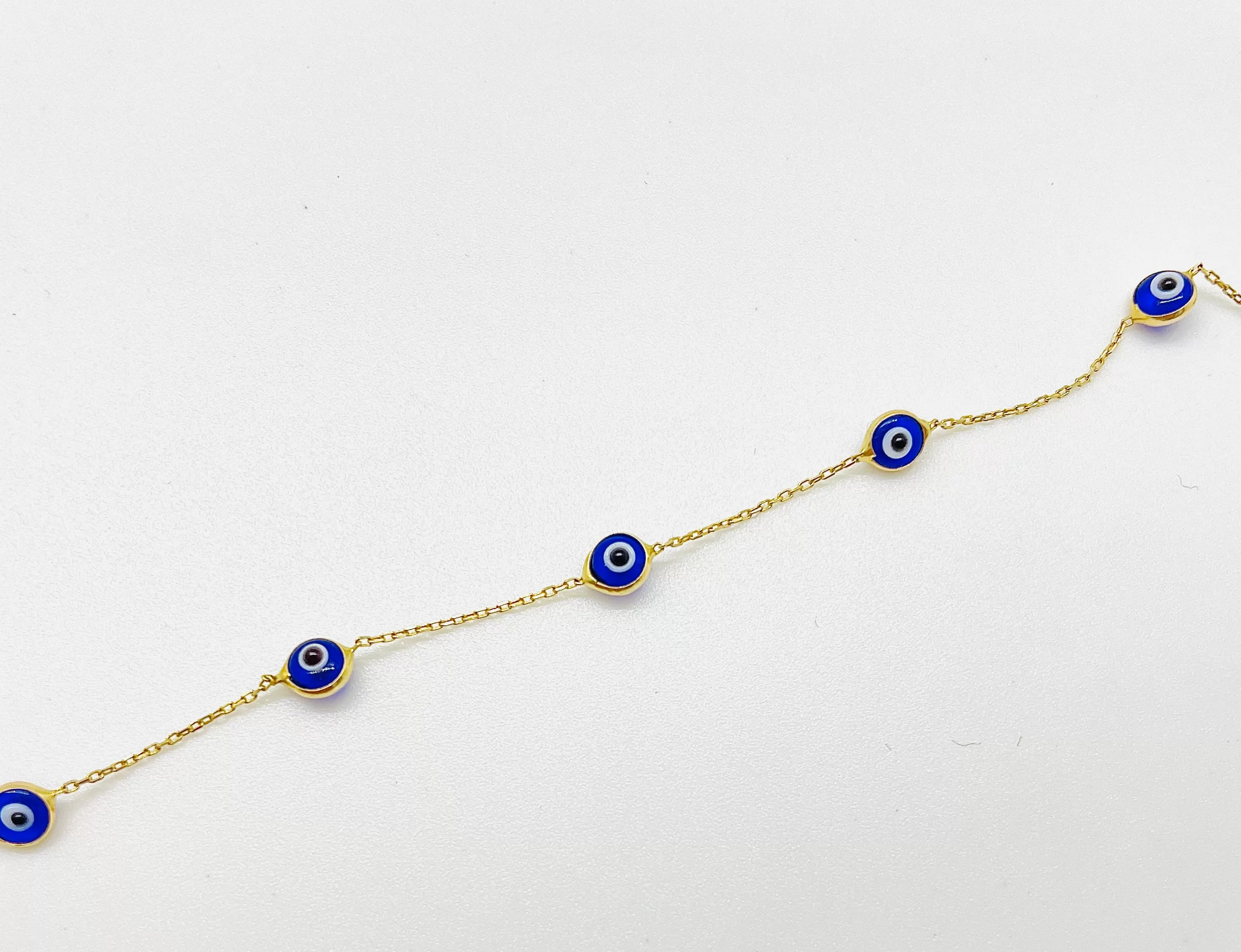 PERMANENT JEWELRY - 14KT YELLOW GOLD - EVIL EYE