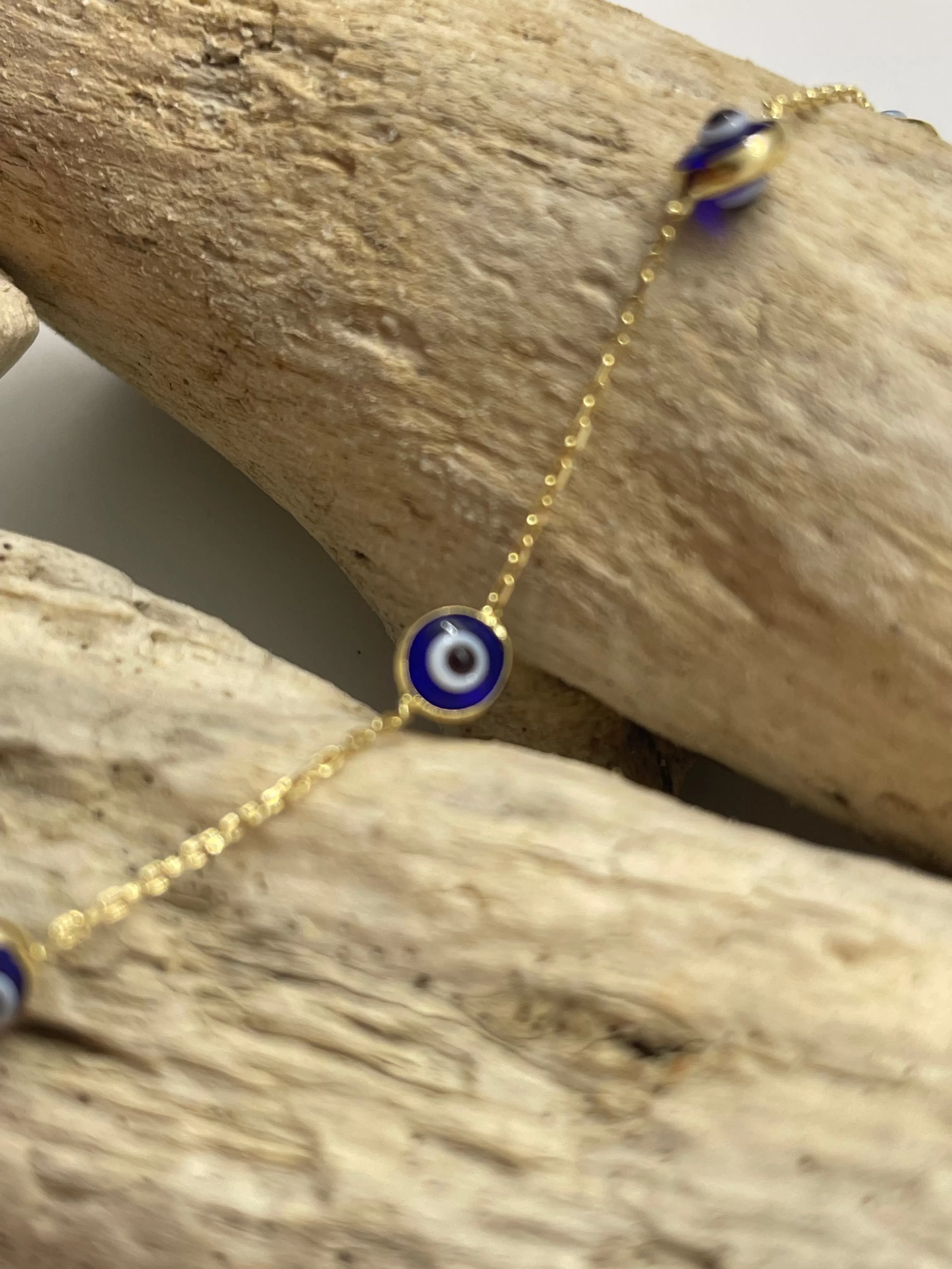 PERMANENT JEWELRY - 14KT YELLOW GOLD - EVIL EYE