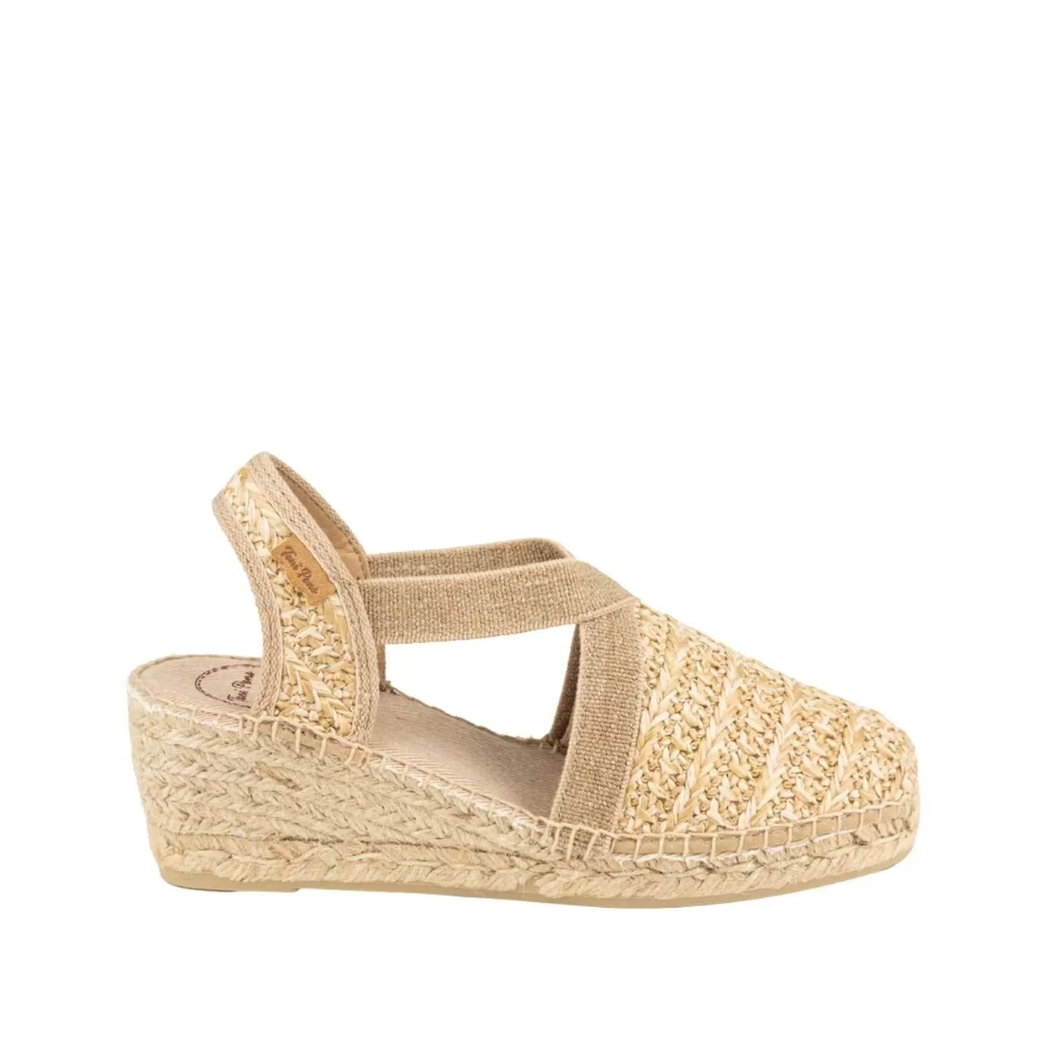 plain Cotton Blend Wedge Espadrille for Women - Terra-HK