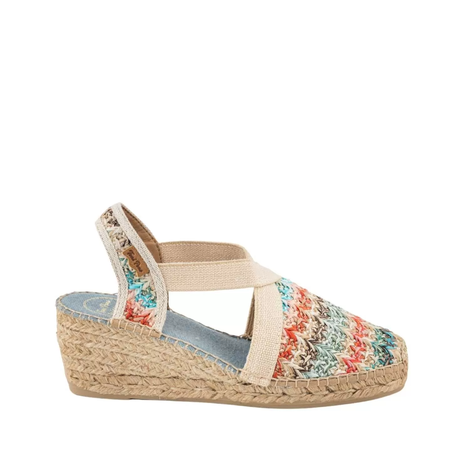 plain Cotton Blend Wedge Espadrille for Women - Terra-HK