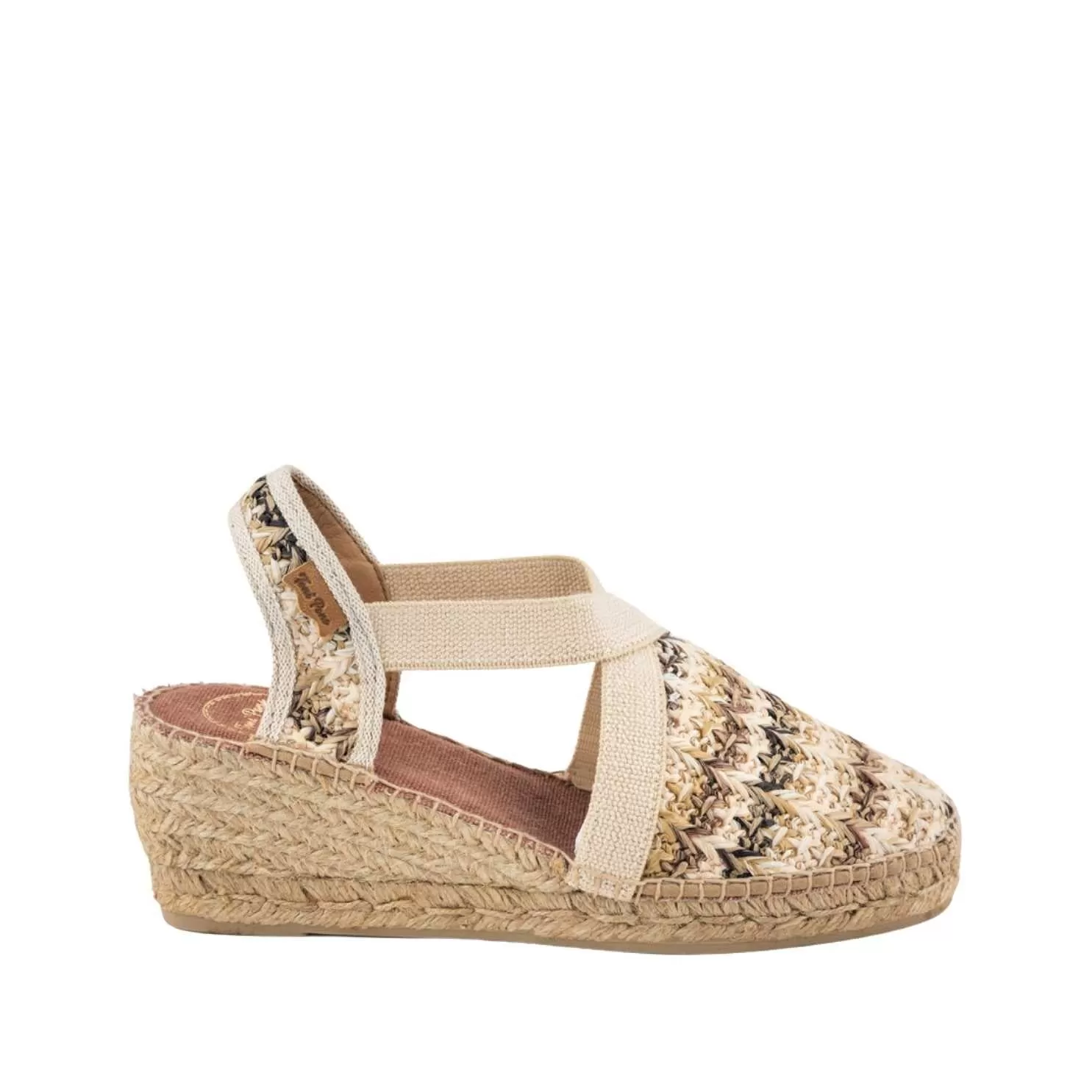 plain Cotton Blend Wedge Espadrille for Women - Terra-HK