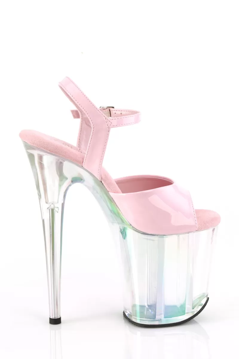 Pleaser USA Flamingo-809HT 8inch Pleasers - Holographic Baby Pink