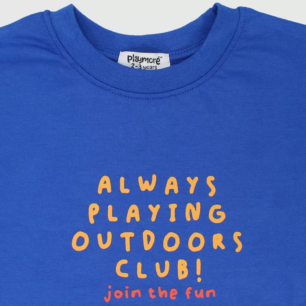 "Always Playing Outdoors Club" Short-Sleeved T-Shirt