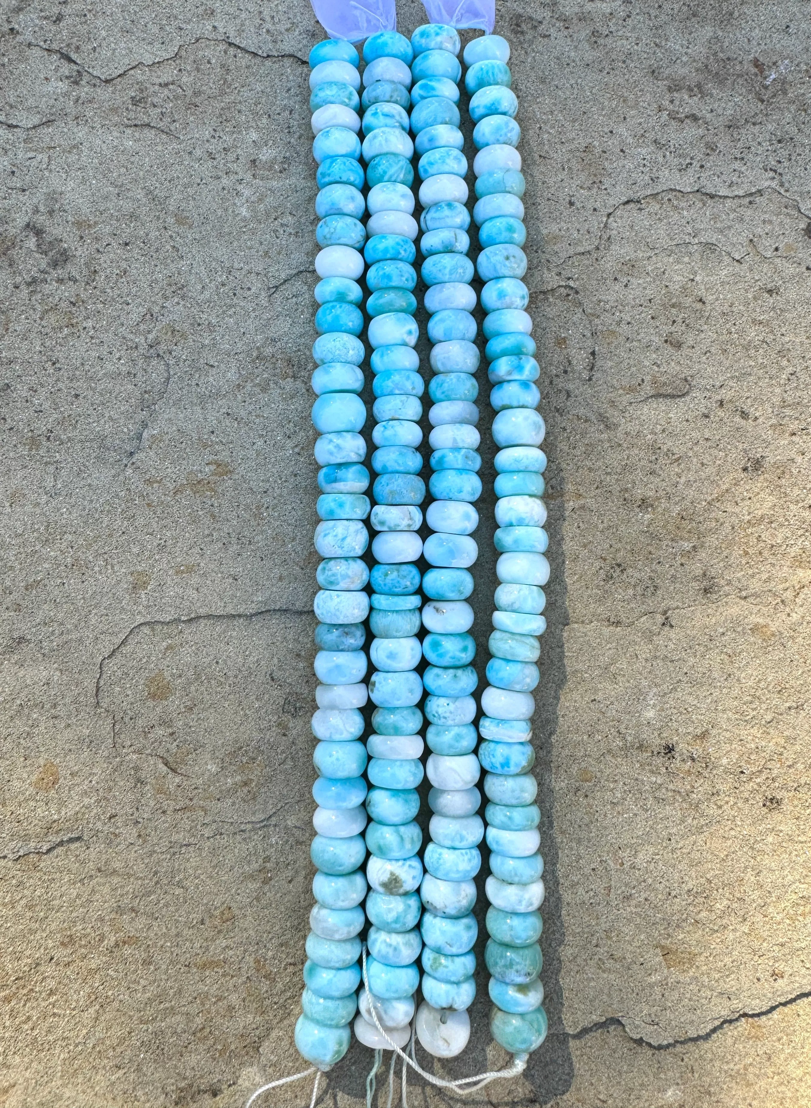 RARE Larimar BIG 10mm Rondelle Beads, 8 inch Strand